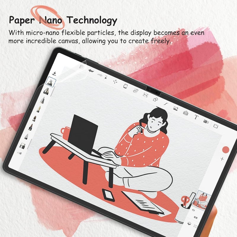 bersem 2 PACK Paperfeel Screen Protector Designed for Samsung Galaxy Tab S10 Plus/Tab S9 Plus/Tab S9 FE+ / Tab S8 Plus/Tab S7 FE/Tab S7 Plus (12.4 inch), Anti Glare, Like Drawing on Paper - Image 4